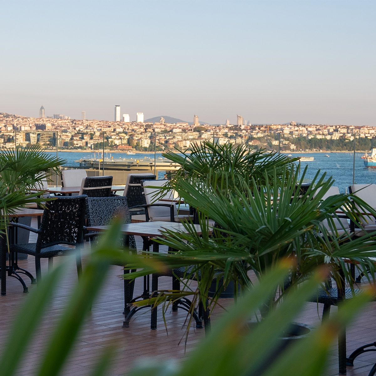 The city and the Bosphorus from the terrace
